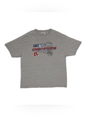 Vtg 04 AAA Boston Red Sox Grey World Series Champions Graphic T Shirt Men 2XL